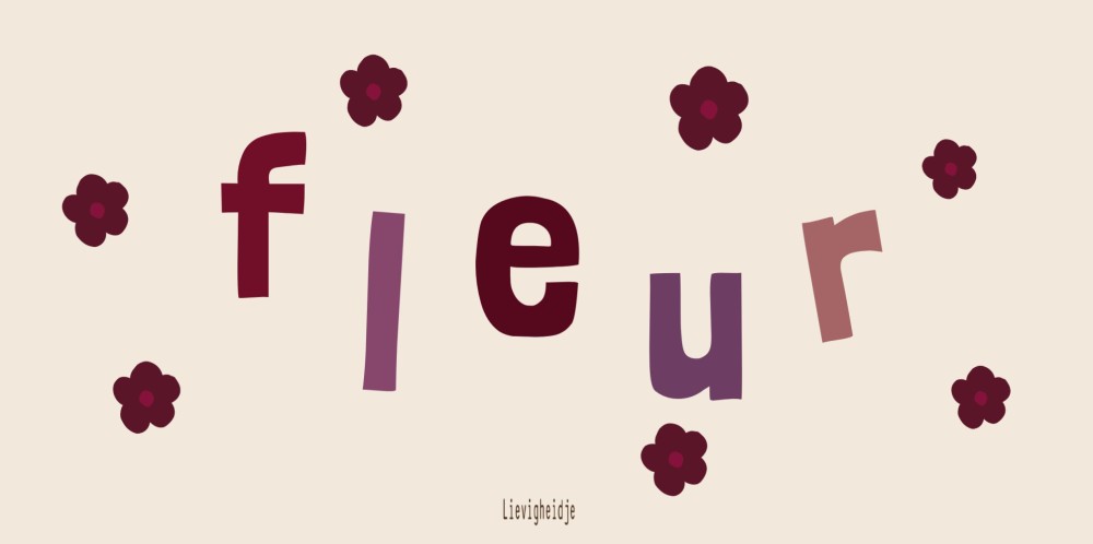 Geboortekaartje meisje met gekleurde letters en bloemen