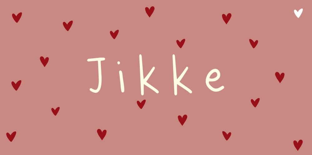 Geboortekaartje meisje met hartjes in een laklaagje - Jikke
