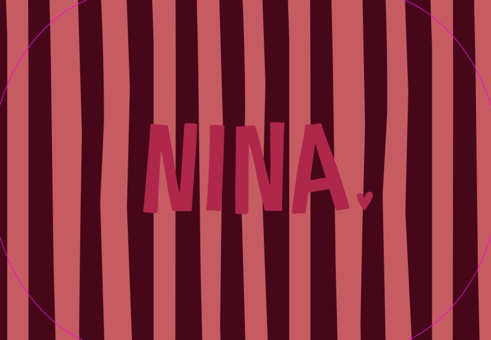Geboortekaartje meisje met streepjes - nina